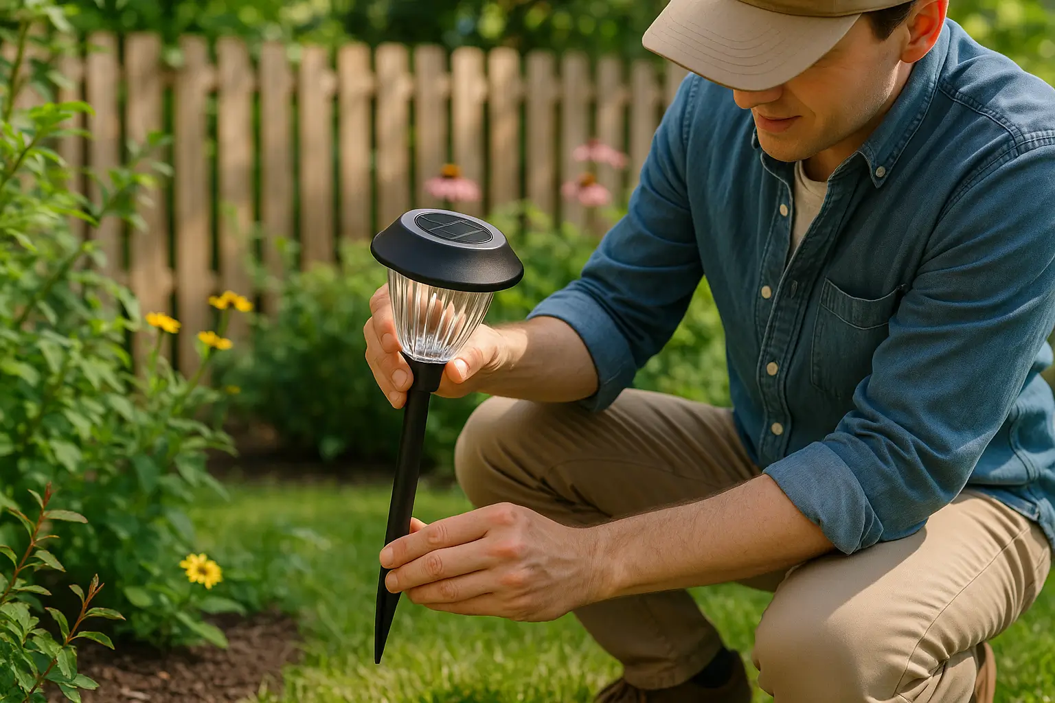 چراغ خورشیدی باغچه ای