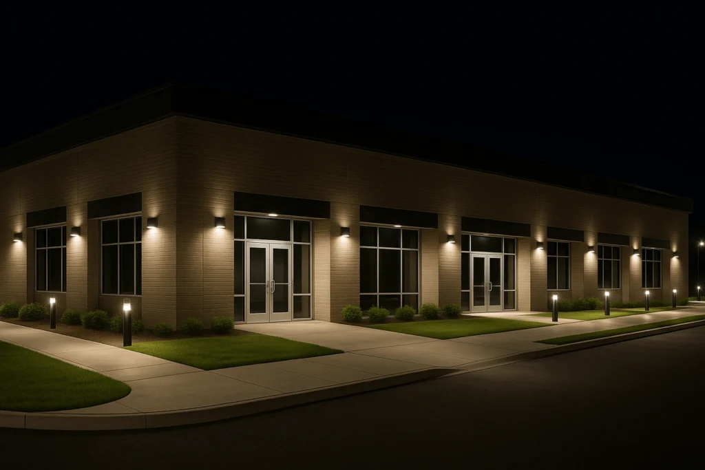 اهمیت نورپردازی نما امنیت