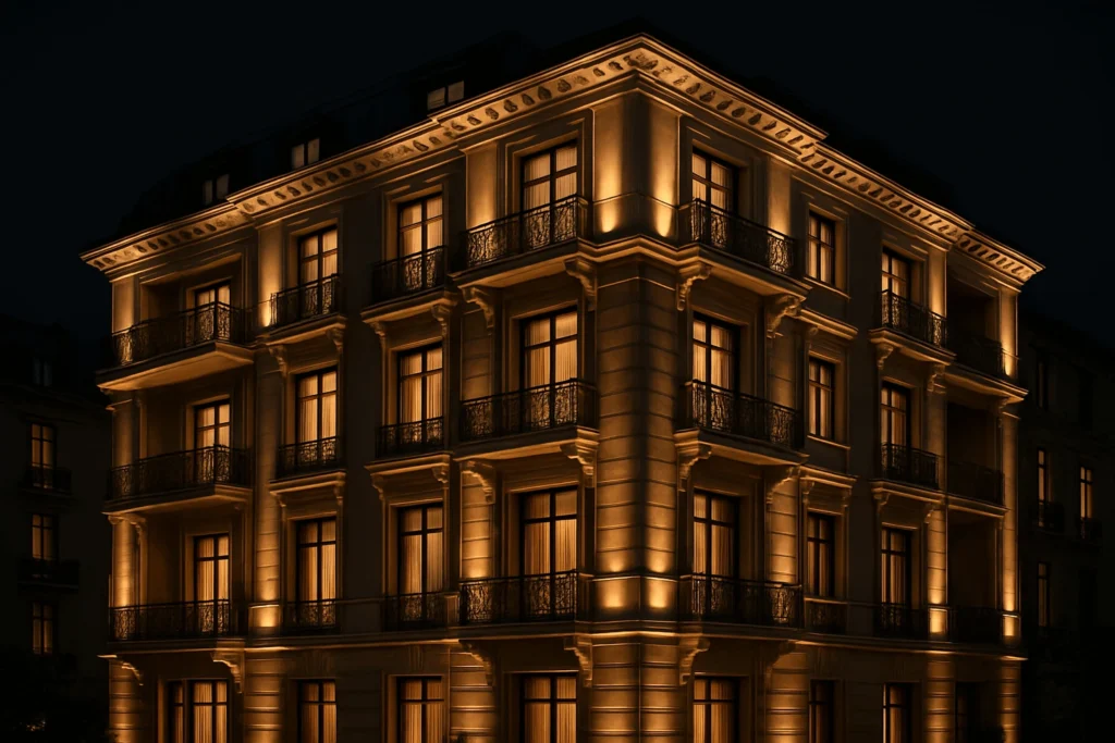 اهمیت نورپردازی نما زیبایی شناسی