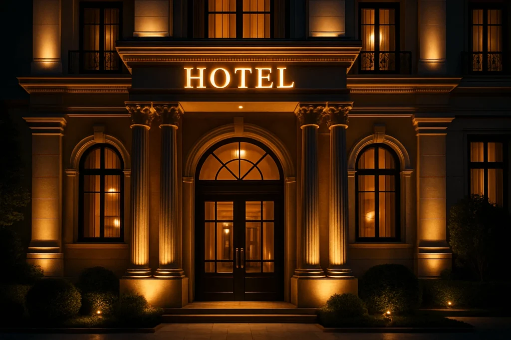 نورپردازی انواع ساختمان‌ها هتل