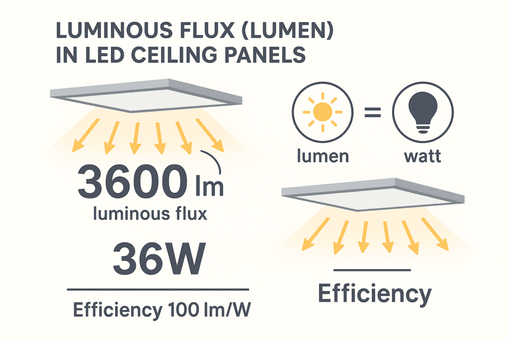 شار نوری (لومن) در پنلهای سقفی