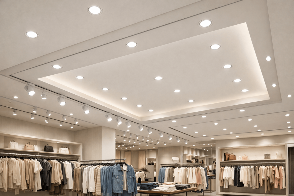 نورپردازی سقف مغازه