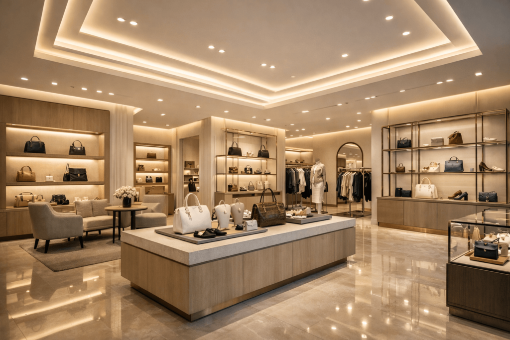 نورپردازی سقف مغازه